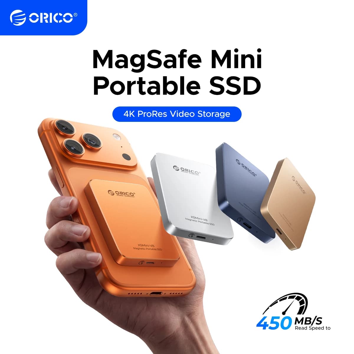 ORICO SSD Portatile USB3.2 PSSD 460MB/S 480GB 512GB 1TB, SSD Esterno per iPhone 17 16Pro/Max ProRes 4K ProRes