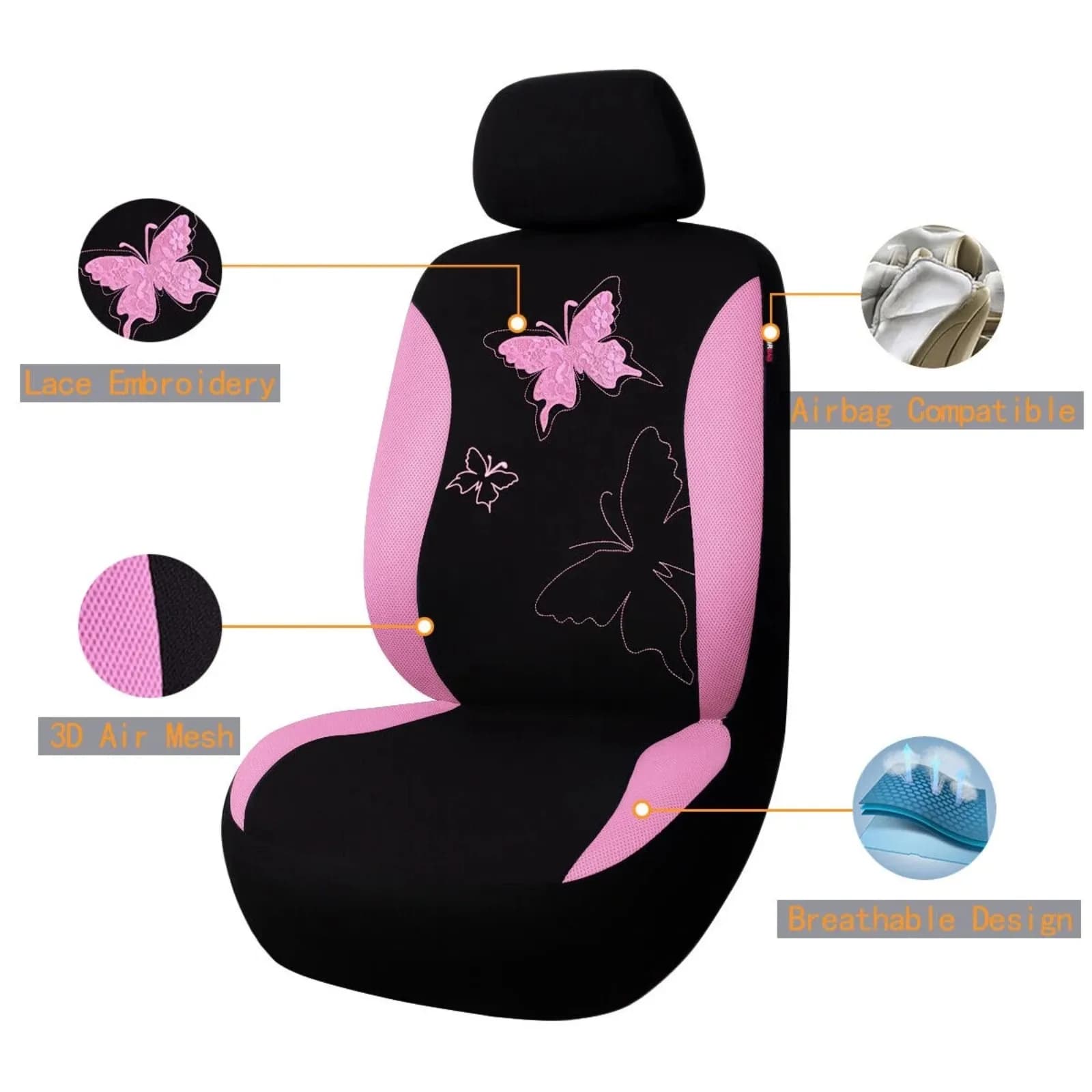 Covers for auto embroidered butterfly Covers for universal car for four seasons Dust Covers Design anti-slip