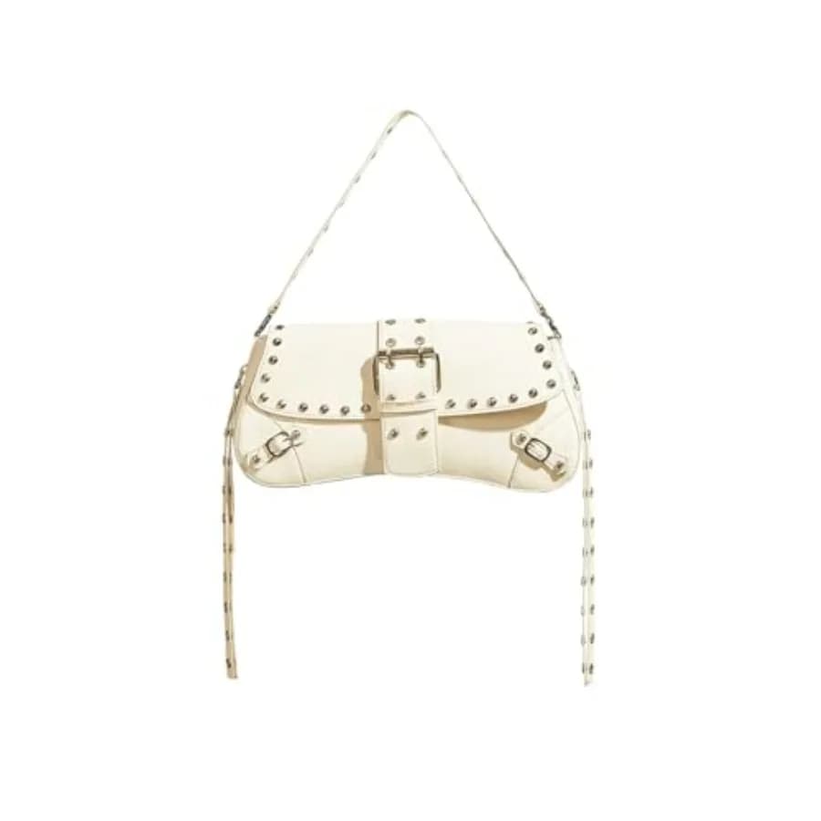 Verdusa Women's Y2K Purse Cute Trendy Handbag Leather Goth Punk Shoulder Bag Studded Crossbody Mini Purse