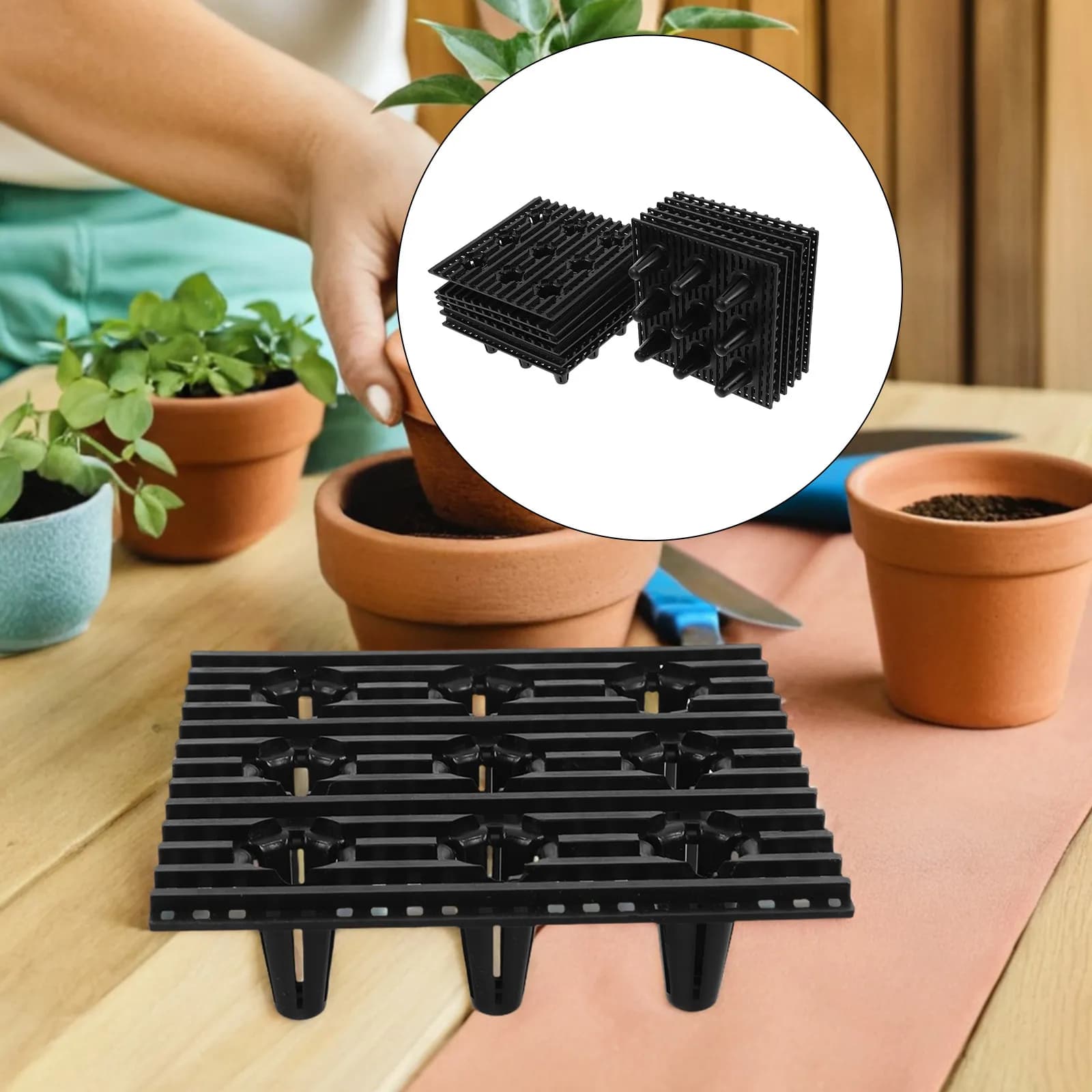 12Pcs Plant Pot Feet Risers Thick Plastic Breathable Feet Flower Pot Elevator for Drainage Indoor Outdoor Planter Protection