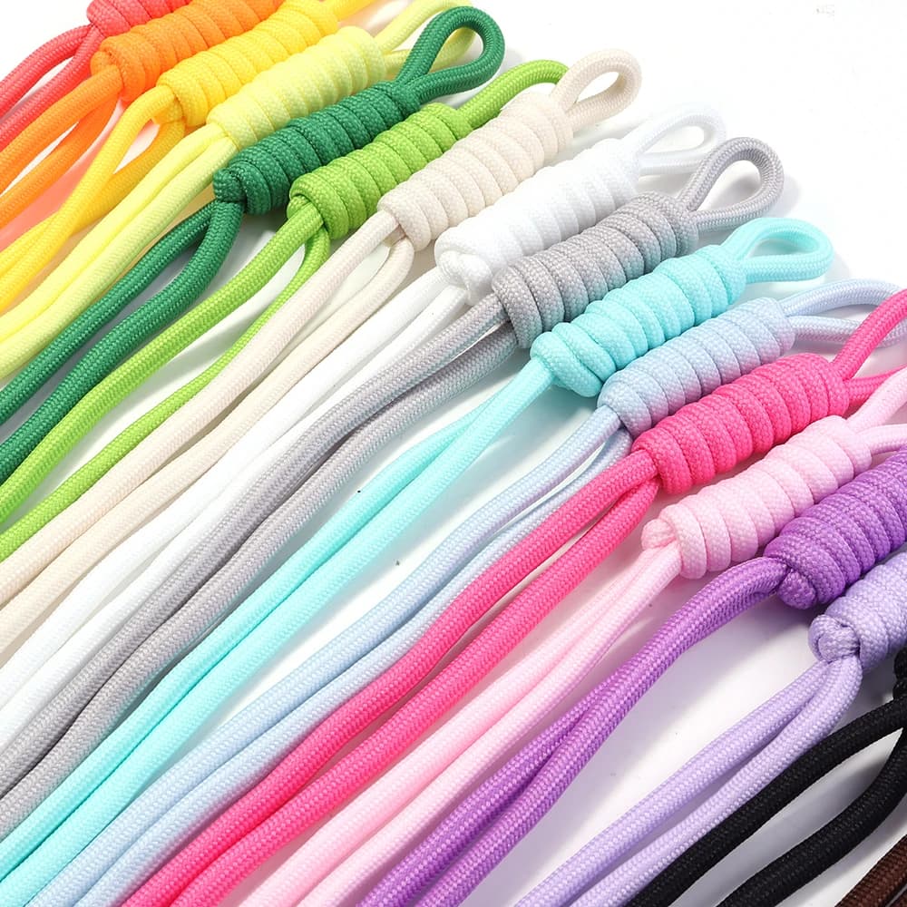 5pcs/lot Colorful Braided Lanyard Keychain Handmade Knot Nylon Rope Cord Thread For DIY Key Chain Pendant Bag Accessories