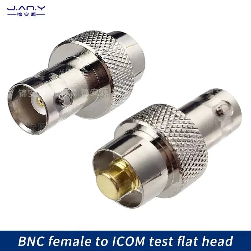 Tutto in rame BNC femmina a ICOM adattatore connettore coassiale RF Q9 femmina a disco testa piatta walkie talkie antenna testa di prova
