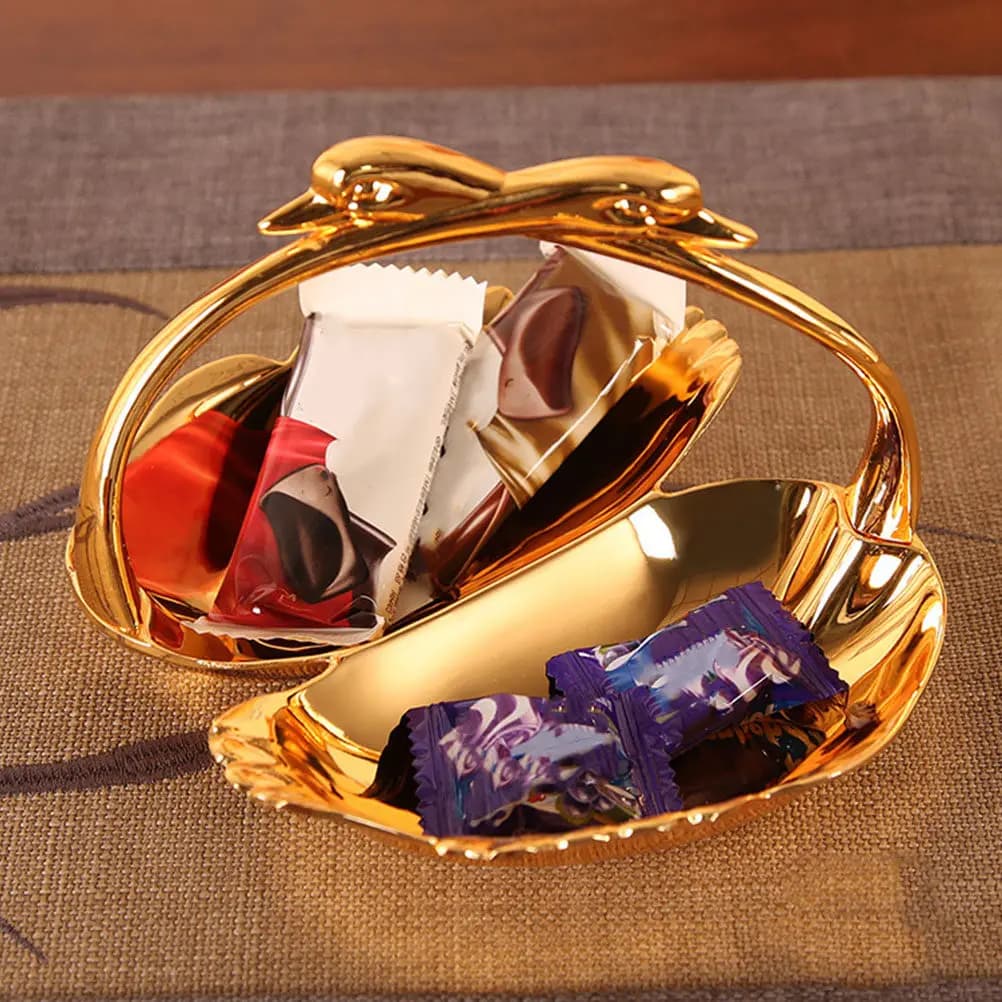 1 Pezzo Vassoio Premium in Metallo per Caramelle, Frutta Secca, Noci, Cioccolatini, Snack, Decorazione per Matrimoni, Feste, Compleanni, Casa