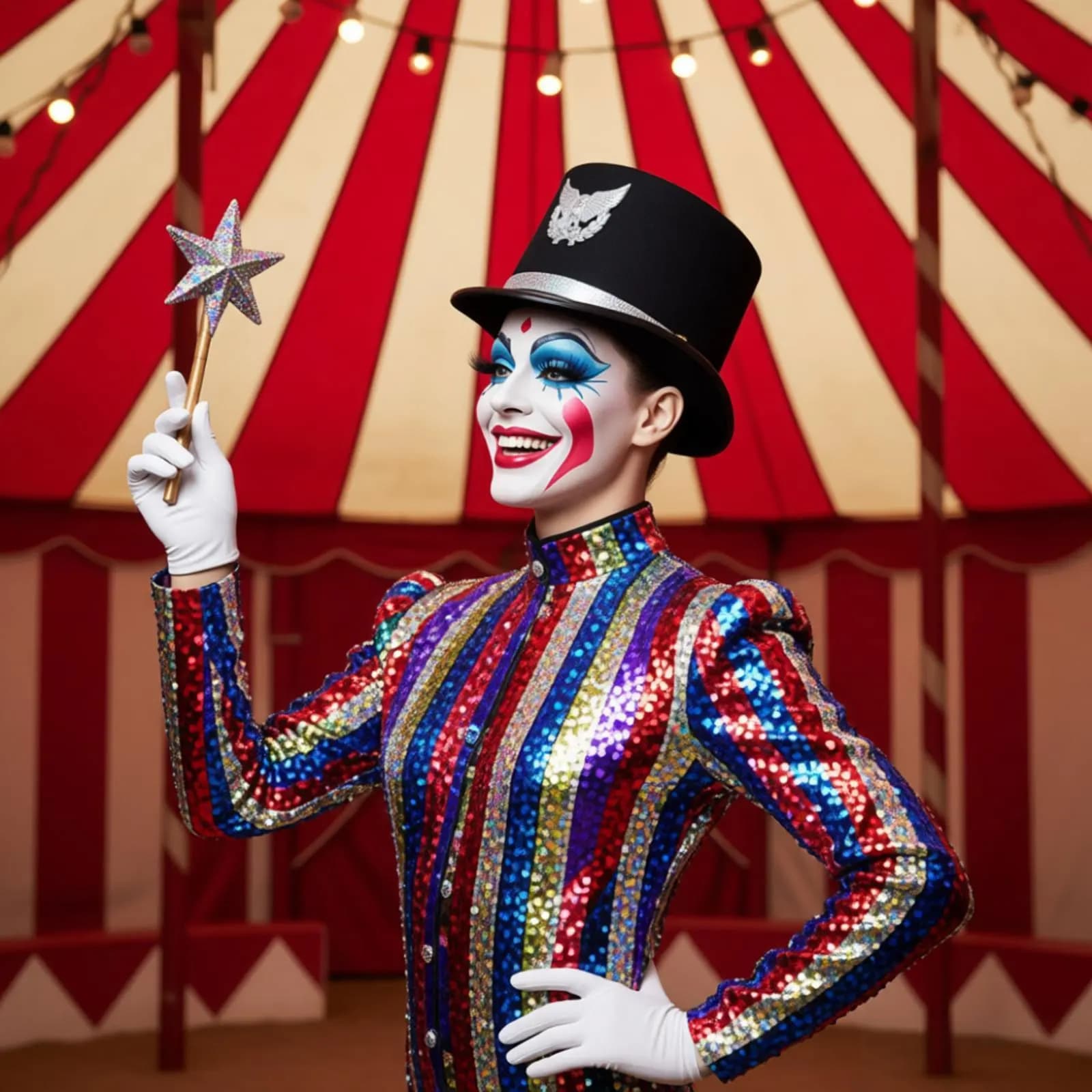 Circus Ringmaster Hat Marching Band Hat Drum Major Hat Nutcracker-Costume Honor Soldier Top Cap Halloween Cosplay Party Hat