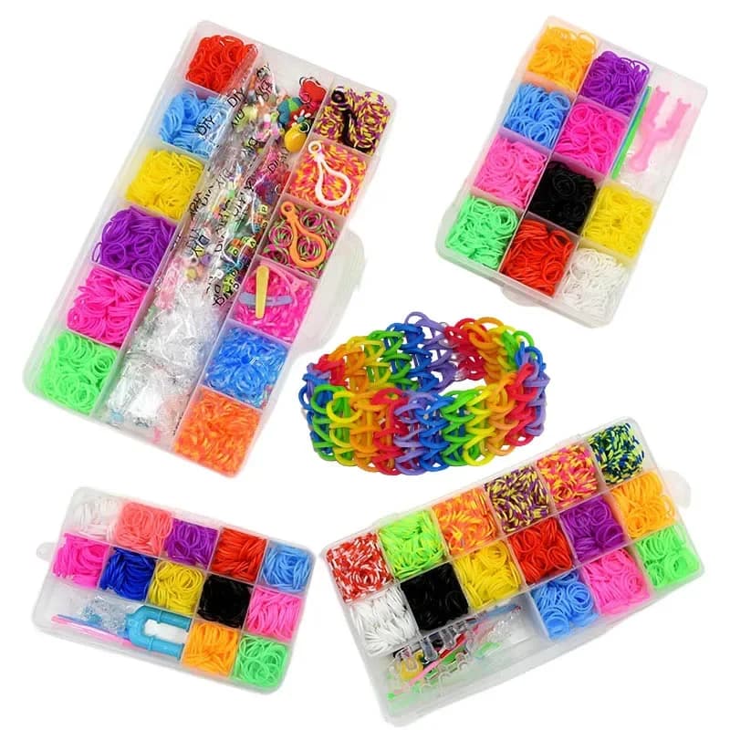 Rubber Bands Loom DIY set Handmade Girls Gift Weaving Tool box Silicone braided Bracelet Kit Kids Toys for Children 5 7 8 9 year
