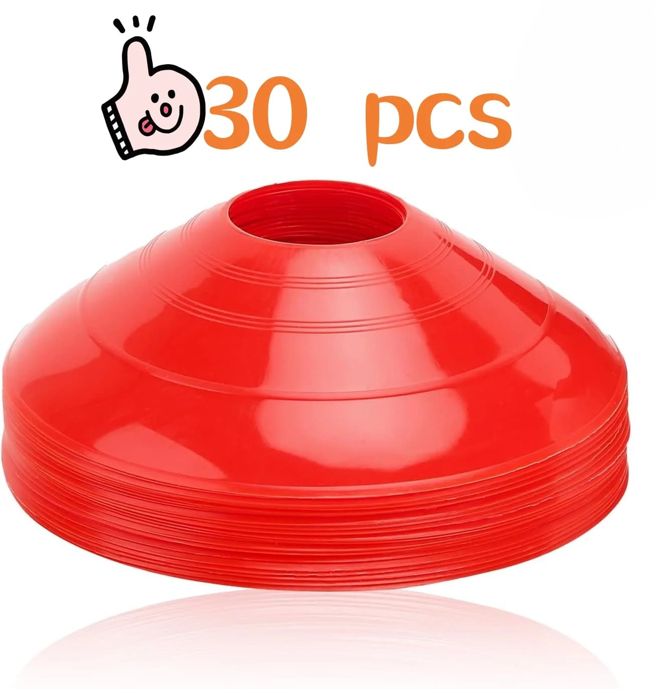 30 Cones Signed for Football and Basketball Training, Agile Training Plate, with Open Sport Signposts