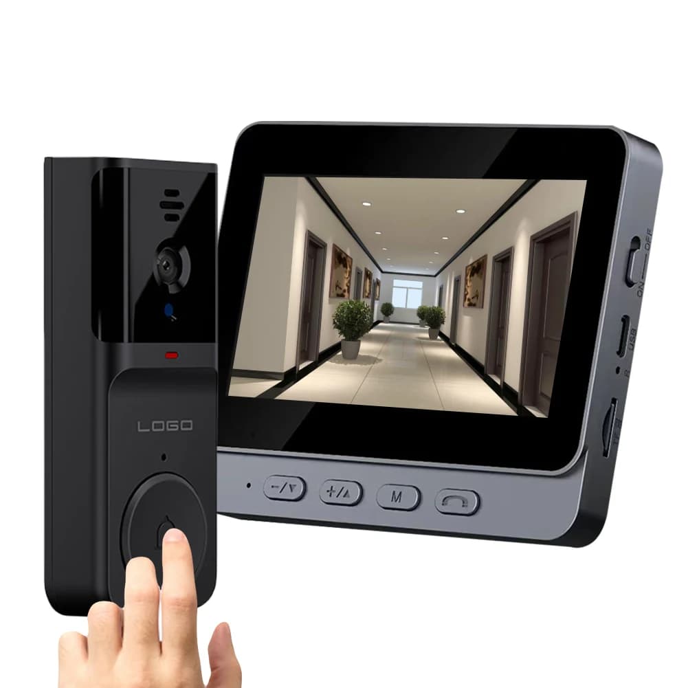 Videocitofono Wi-Fi HD 2.4G con Display IPS da 4.3 Pollici, Citofono Intelligente con Audio Bidirezionale e Visione Notturna a Infrarossi