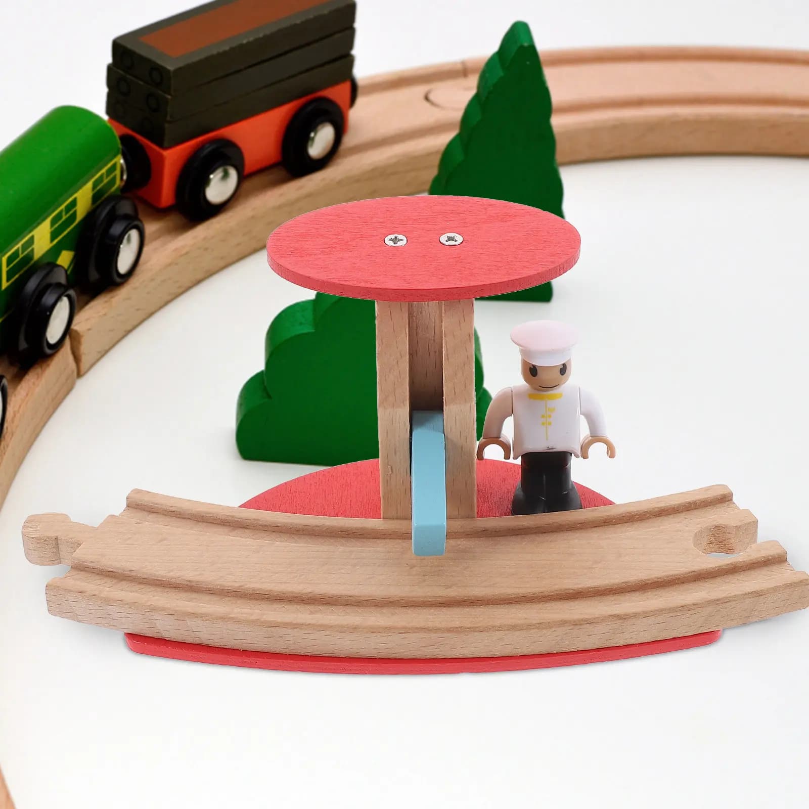Blocco Stradale in Legno per Ferrovia, Accessorio per Trenini, per Bambini, Costruzione Fai-da-te di Scenari Ferroviari, Gioco Educativo e Immaginativo, Decorazione per Casa e Ufficio