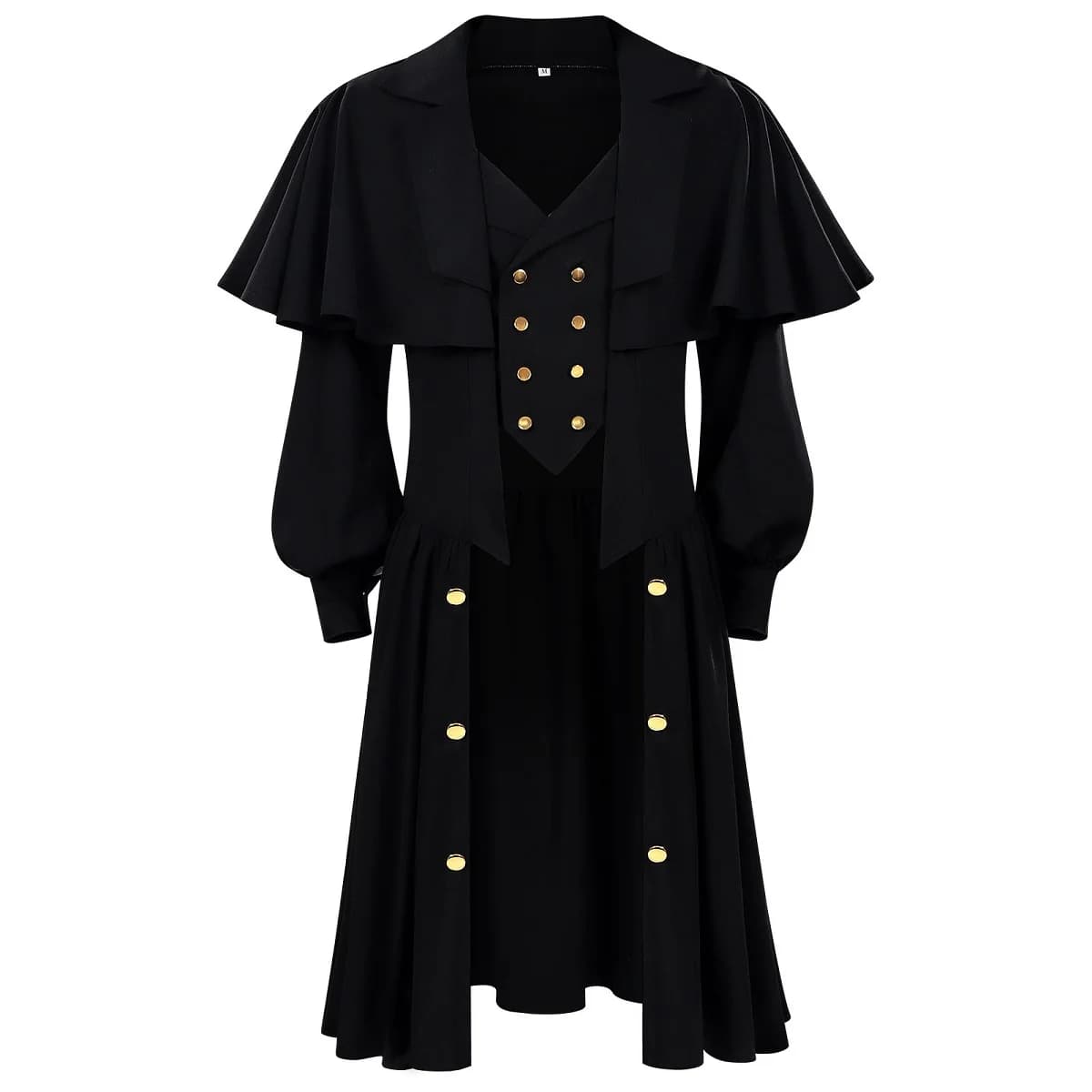 Medieval Tailcoat Suit Jacket Gothic Steampunk Long Jacket Victorian Frock Coat Cosplay Male Single Breasted Swallow Uniform