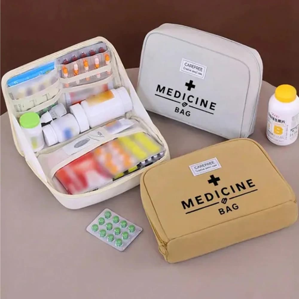 Borsa Portatile per Medicinali, Carino Kit di Pronto Soccorso, Organizzatore per Emergenze Mediche, Borsa per Conservazione di Pillole per Uso Domestico e Viaggi