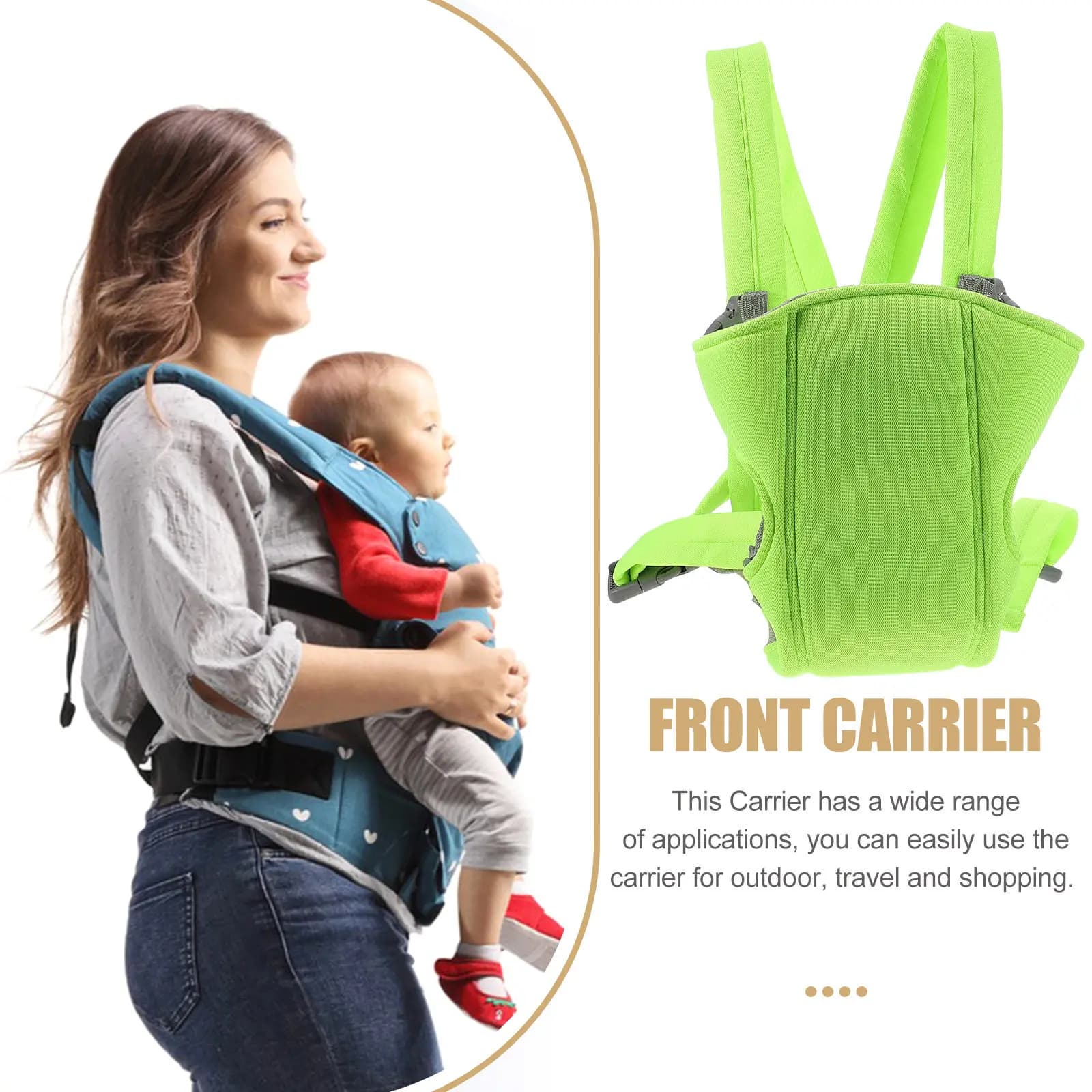 Marsupio Traspirante Leggero Regolabile per Neonati e Bambini, Ergonomico con Seduta Ergonomica per Portare Fronte o Retro