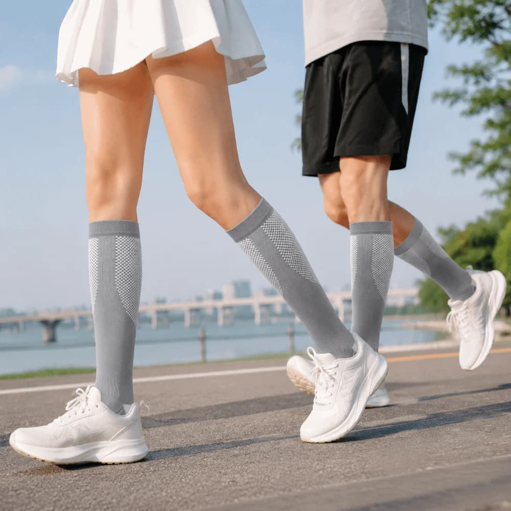 Calze a compressione lunghe fino al ginocchio Skip Rope, calze sportive elastiche a tubo lungo, calze estive snellenti per le gambe, calze da calcio per la corsa