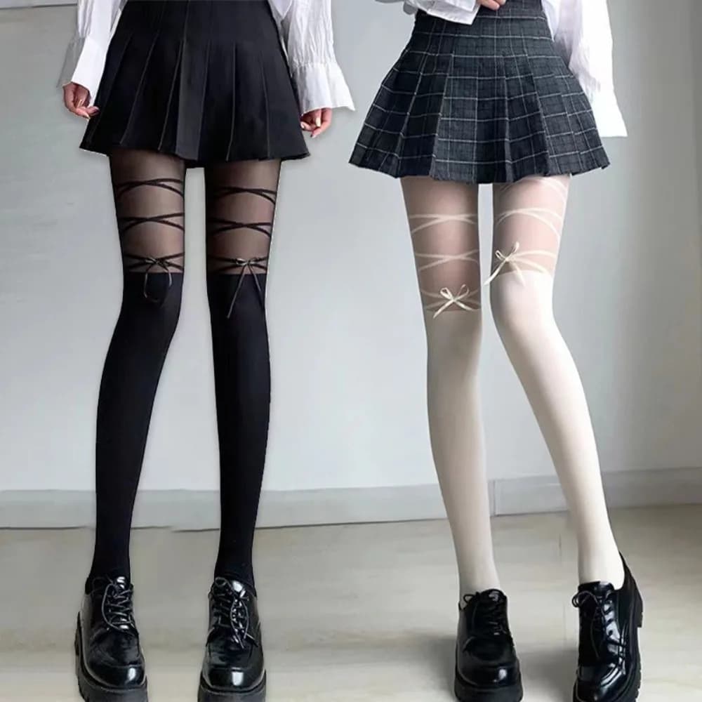 Women's Loli Socks, Ultra-thin Sexy Socks, Anti-Strap Black Collant in Durable Silk