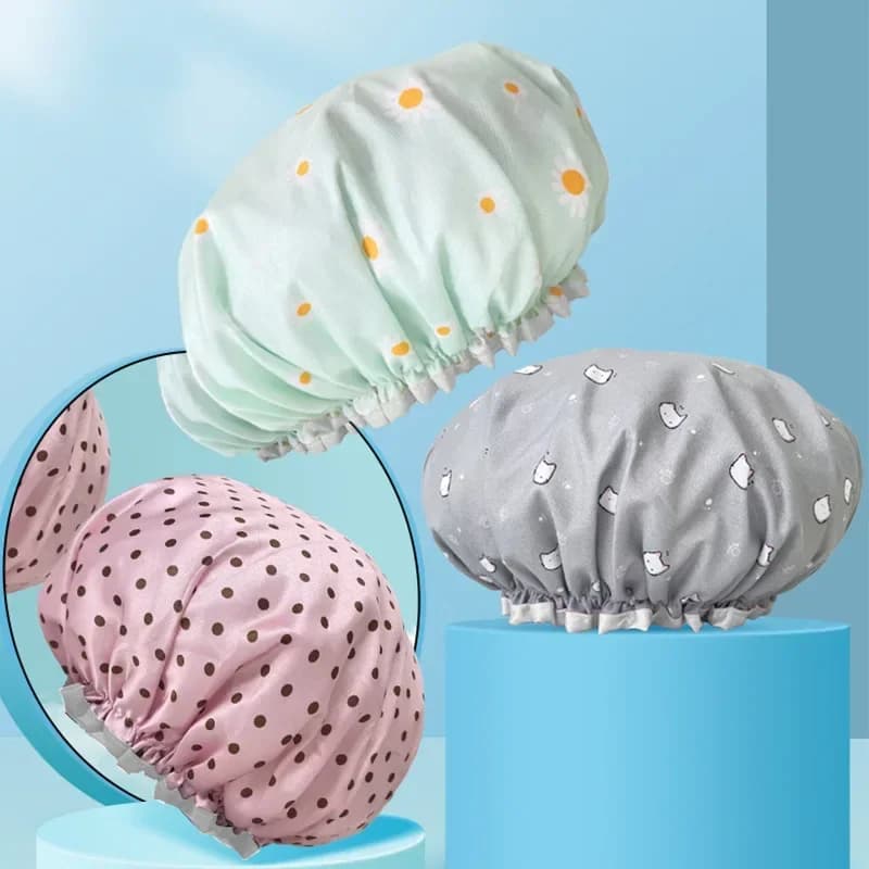 Waterproof Shower Cap Women's Printed Hair Cap Cartoon Cute Shower Mask Shower Cap