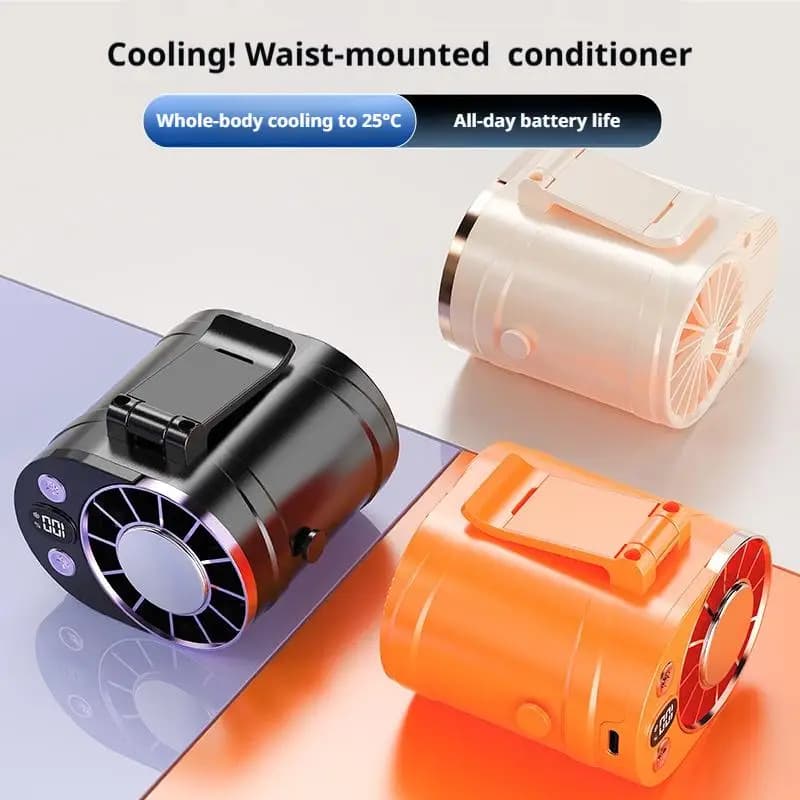 Semiconductor Cooling Waist Fan Portable Clip On Mini Air Conditioner Ice Compress 3 Speed Long Battery Life Quiet Fan