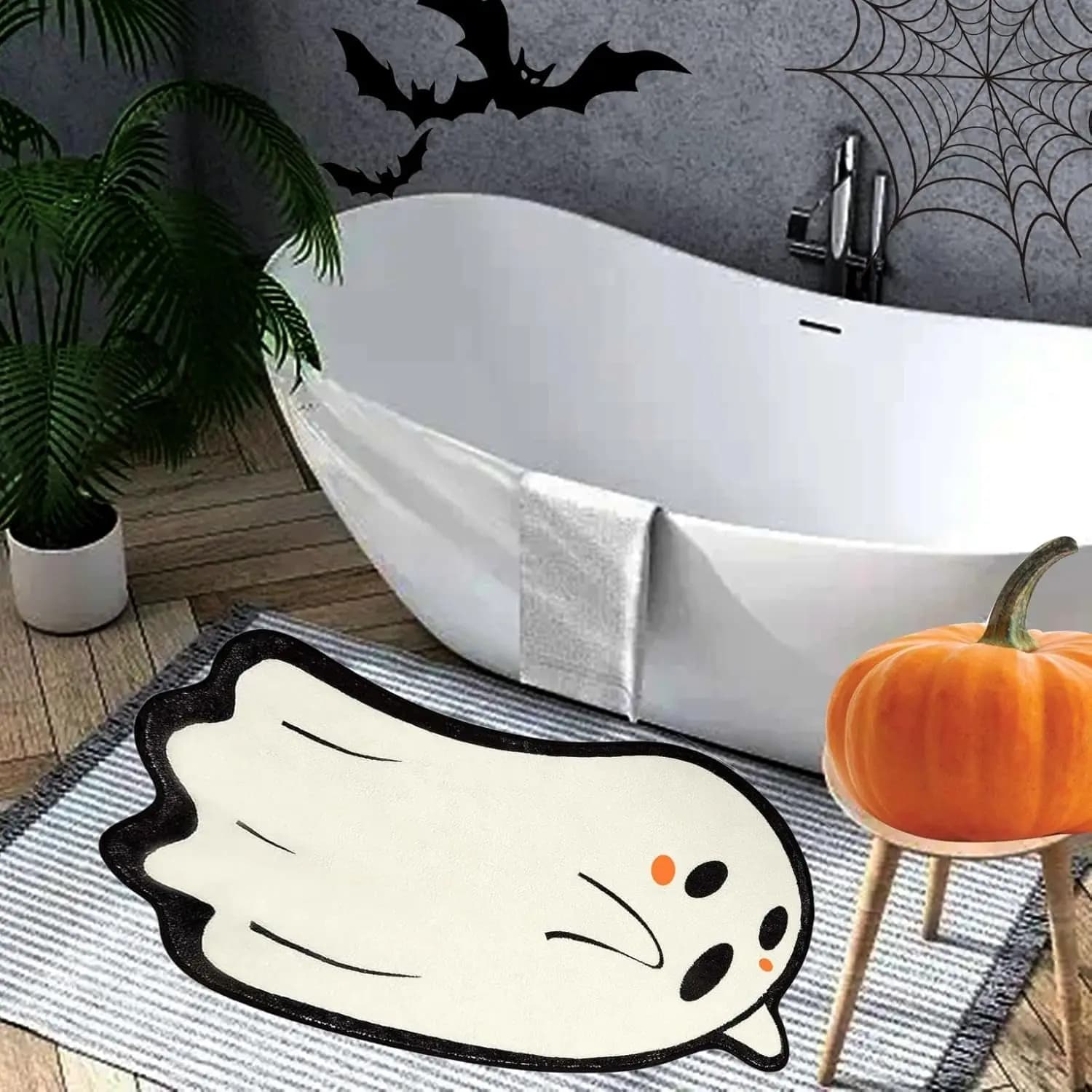 VIKAMA Cartoon Ghost Halloween Mat Soft Bedroom & Living Room Mat Bathtub Absorbing Water House Decoration