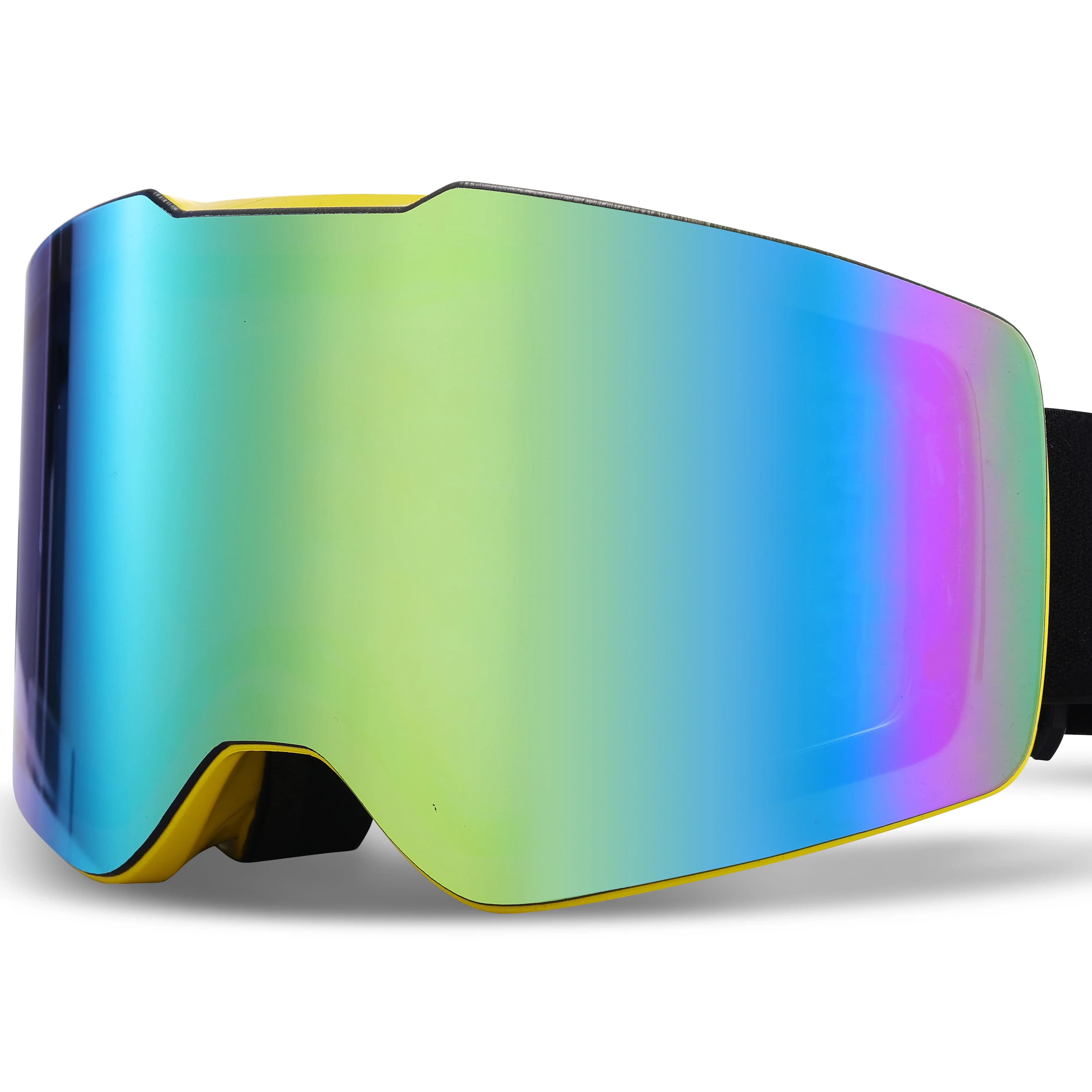 Nuovi Occhiali da Sci Personalizzati Antiappannamento Riflettenti con Ampia Visuale Lenti Cilindriche Fotocromatiche per Sport Invernali all'Aperto
