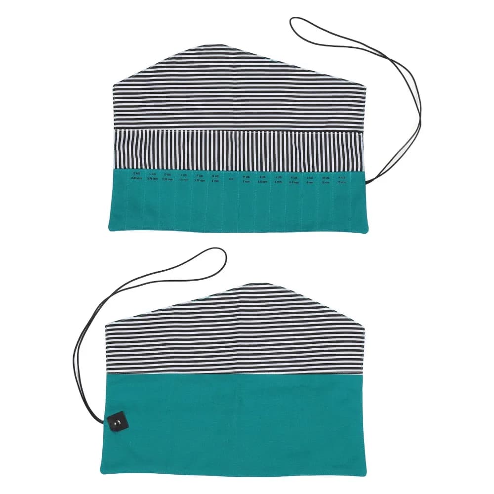 Portable Oxford Cloth Crochet Hook Case Roll Up Design Green Knitting Needle Holder Knitting Tool Bag Home Travel