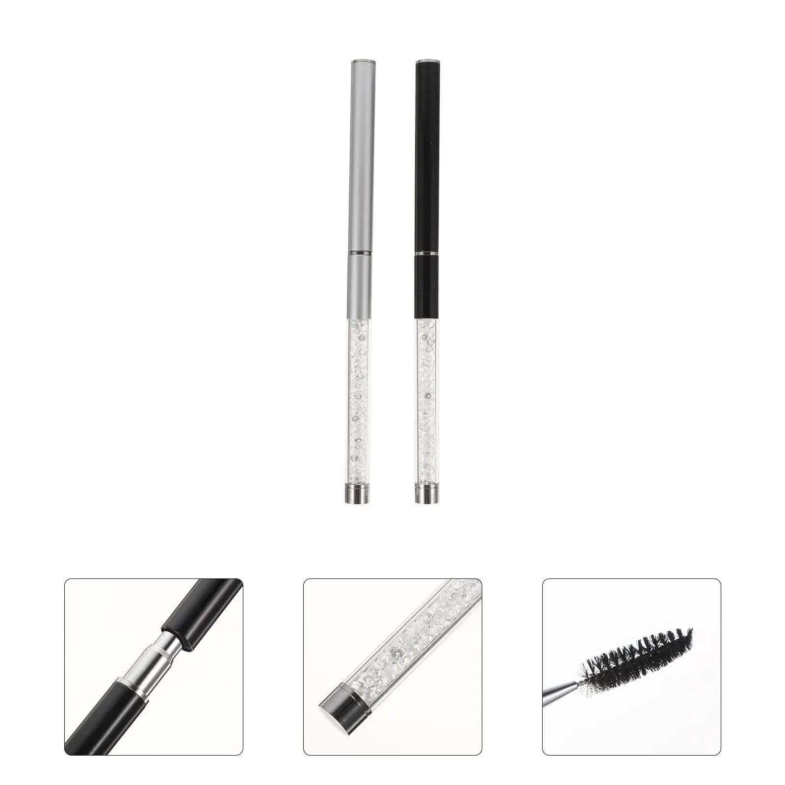 Set of 2 Brushes for Eyelashes and Eyebrows, Mascara Applicator, Makeup Tool, Order Eyebrows and Defined Eyelashes, Domestic and Professional Use