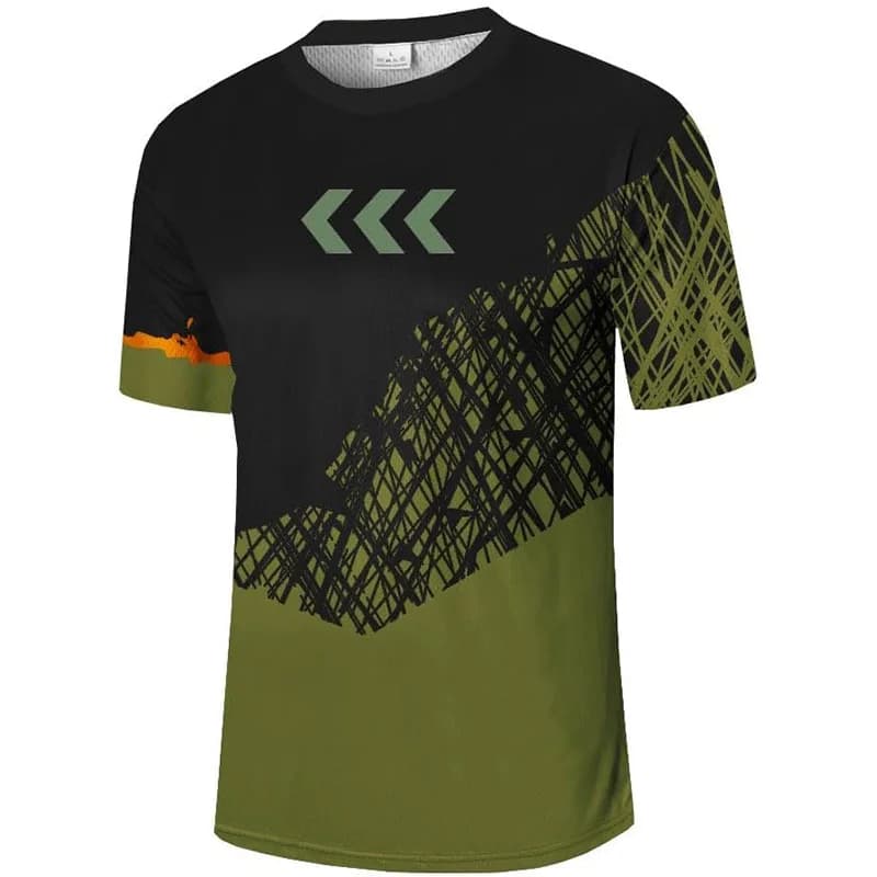 Maglia da Ciclismo a Maniche Corte con Stampa a Freccia, Design Trendy per Mountain Bike, Fuoristrada, Moto, Sport, Top Casual
