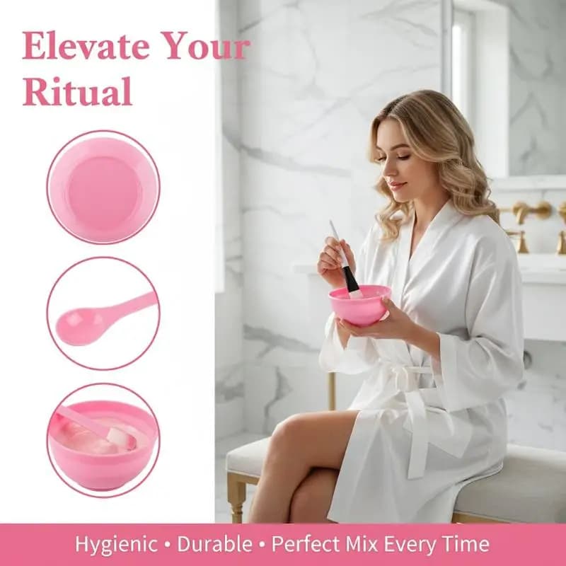 Set di Ciotole per Maschere Viso, Applicatore per Miscelare Maschere Facciali, Strumento per Mescolare e Misurare, Utensili in Gomma per Trucco e Trattamenti Viso