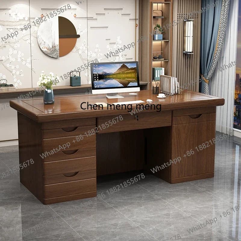 Scrivania da ufficio per studio da gioco Computer in legno Cassetto direzionale per camera da letto Scrivania da ufficio Reception Mobili per la casa Ufficio multifunzionali