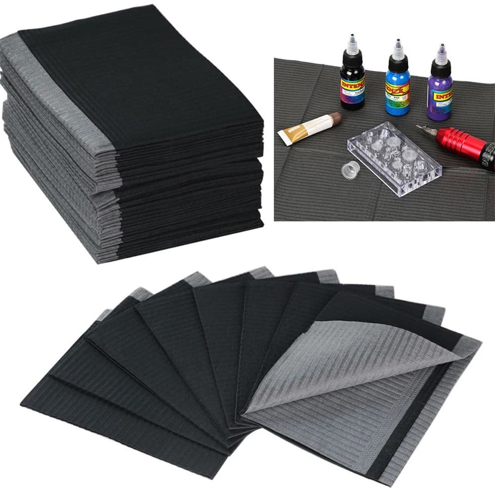 20/50pcs Tappetino per pulizia tatuaggio Tappetino per carta medica impermeabile Tappetini per tavolo per nail art Innesto Strumento per estensione ciglia Accessori per il trucco