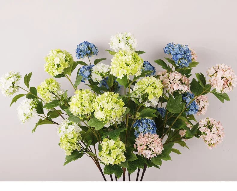 Snowball artificial flowers branch bouquet flower arrangement DIY wedding party home decoration prop simulation plants flowers