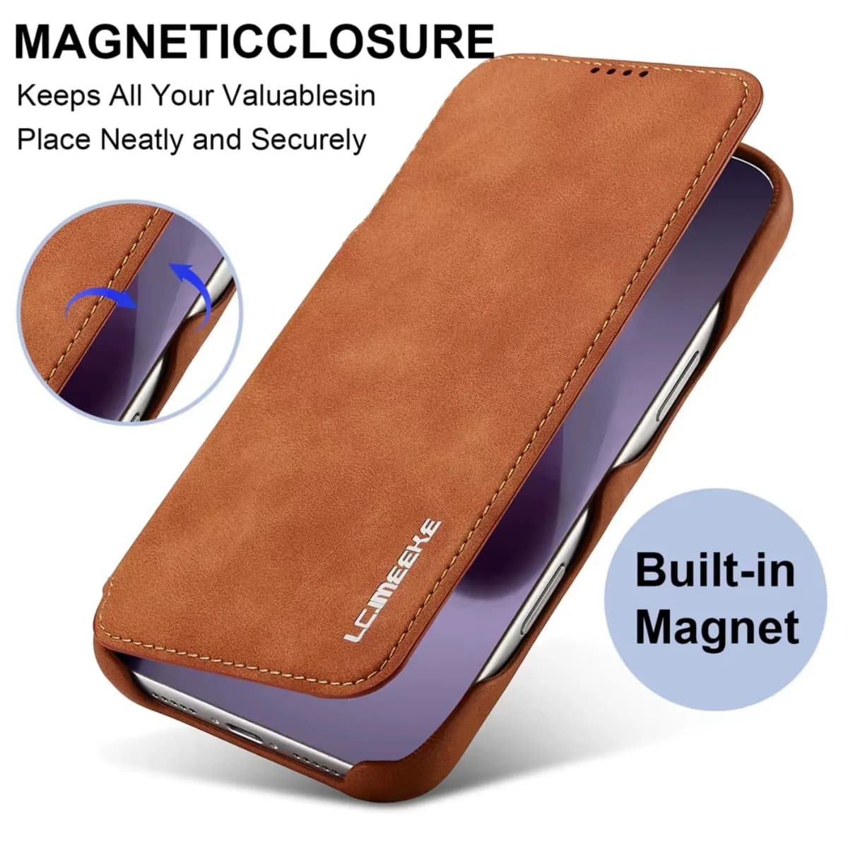 Leather wallet Flip Magnetic cover with card holder for Apple iPhone 17 Air 16 Pro Max 14 15 Plus 13 12 11 XS XR Phone Case