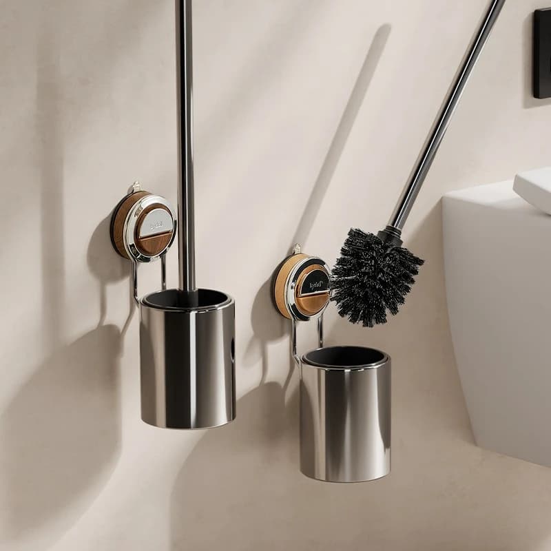 Nuove Spazzole per WC con Ventosa, Montaggio a Parete, Senza Angoli Morti, Strumento per la Pulizia del Bagno, Accessori per il Bagno