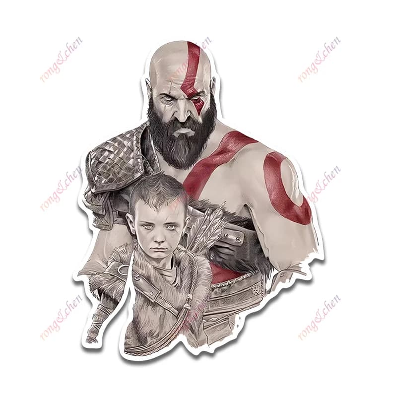 Cartoon Car Sticker God of War Car moto Racing Helmet Laptop Trunk Body Car Window tavola da surf decalcomanie in vinile PVC impermeabile