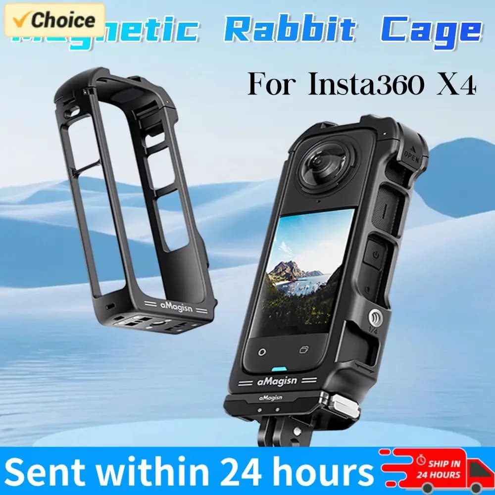 Accessori per Insta360 X4, Telaio Magnetico a Sgancio Rapido, Gabbia Protettiva per Fotocamera Sportiva Insta 360 X4