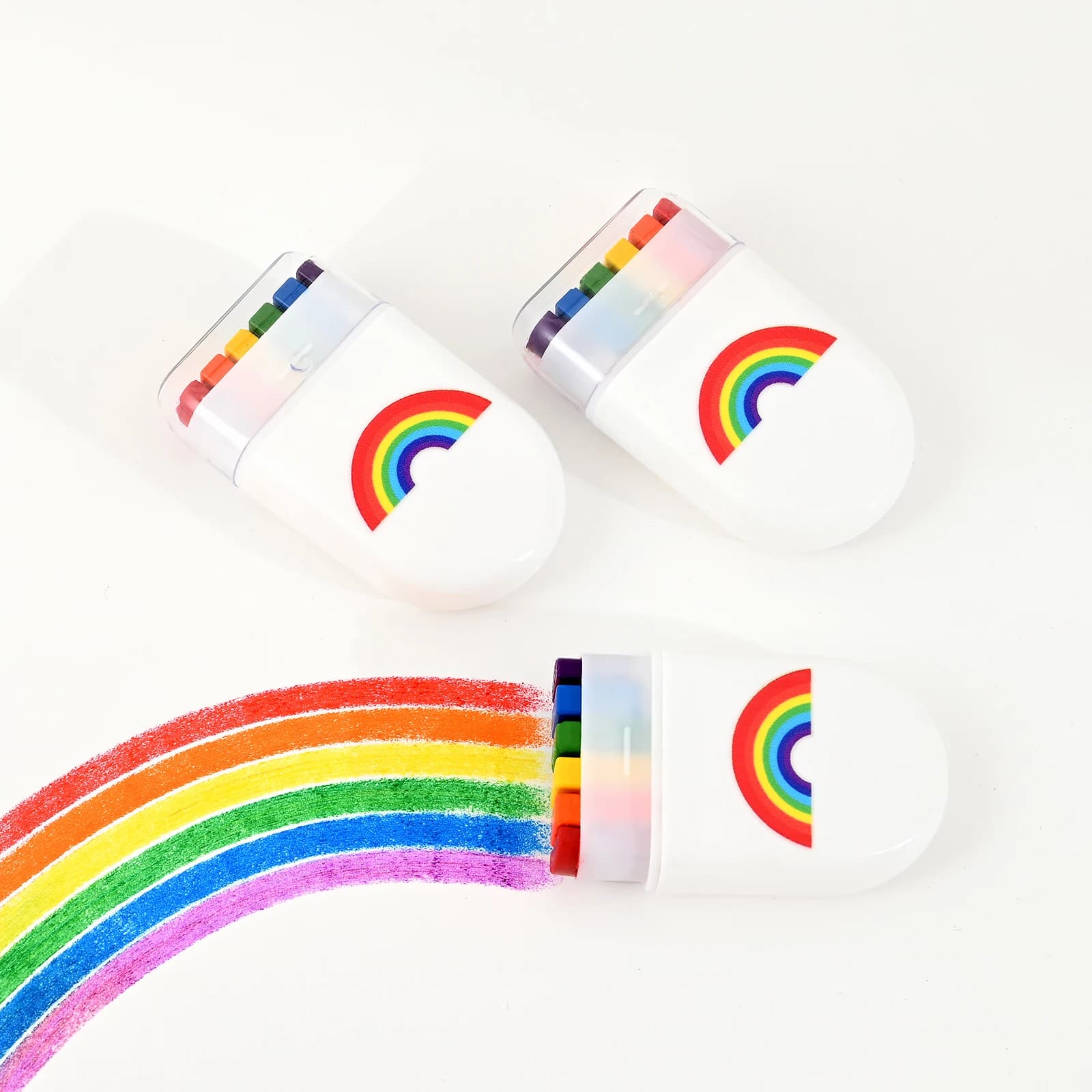 2 piece rainbow pastel paint color set - Colorful theme oil pastel accessories for birthday party, Christmas gift for Halloween family