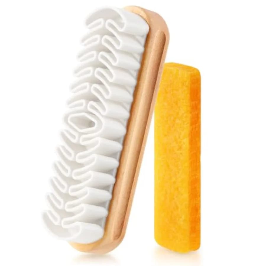 2 Pcs Suede Shoe Brush Nubuck Leather Cleaner Shoes Shine Dauber Crepe Applicators Set with Cleaning Eraser Brush with Eraser