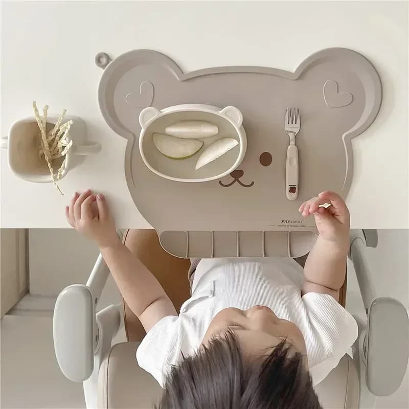 Tappetino da tavola impermeabile per bambini, portatile, resistente al calore, nuovo tappetino in silicone per pasti dei neonati