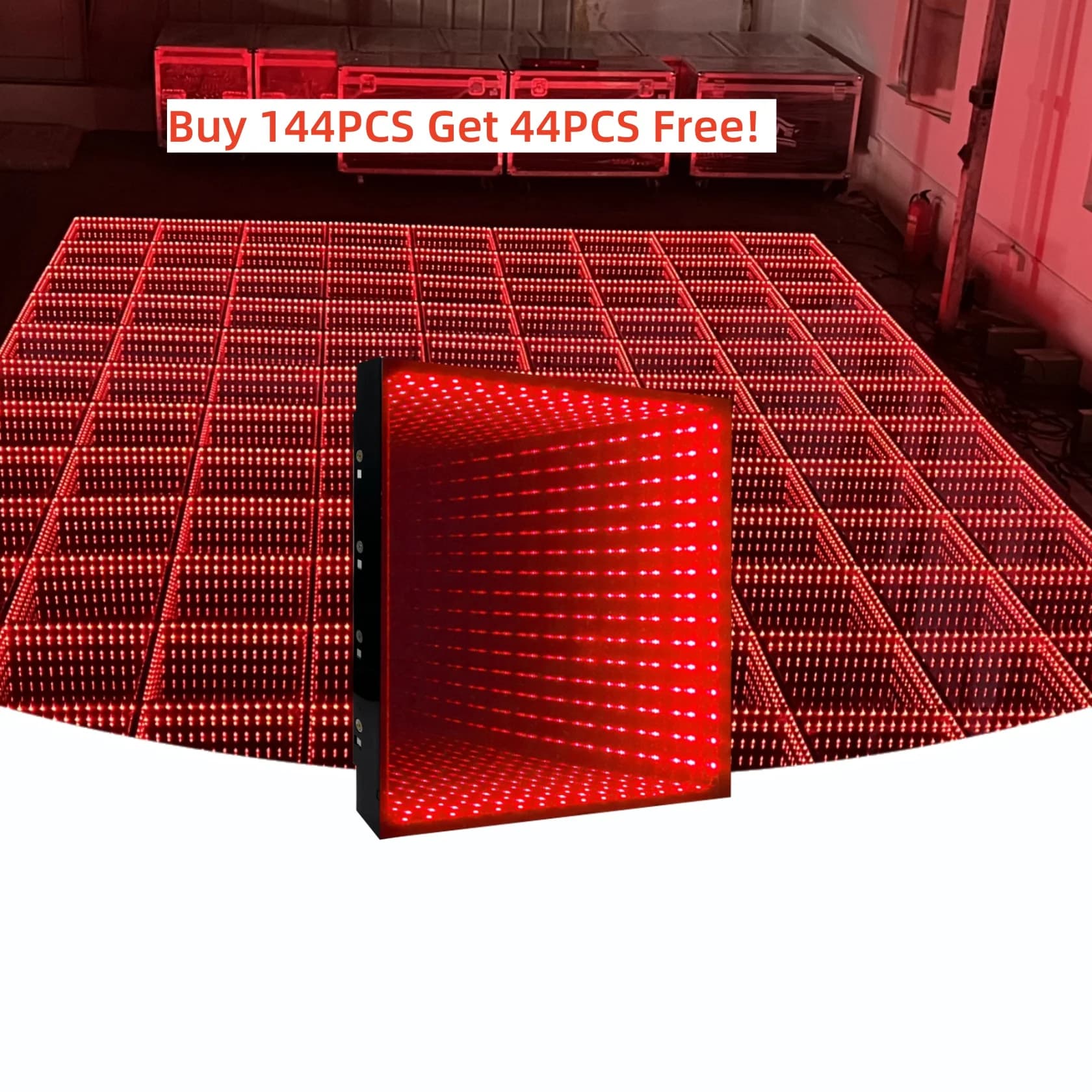 Piastrelle da Ballo a Specchio da 50cm con Luci LED per Feste e Palcoscenici, Pavimento da Ballo 3D Magnetico per Matrimoni all'Aperto