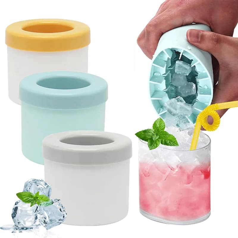 Stampo per Cubetti di Ghiaccio Riutilizzabile in Silicone, Secchiello Multifunzionale per Ghiaccio, Accessorio da Cucina Fai-da-Te per Bar e Bevande