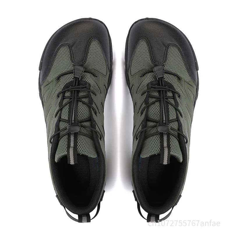 Scarpe da trekking da uomo con punta larga, traspiranti in mesh, per arrampicata all'aperto, ammortizzanti, per fuoristrada, impermeabili, antiscivolo