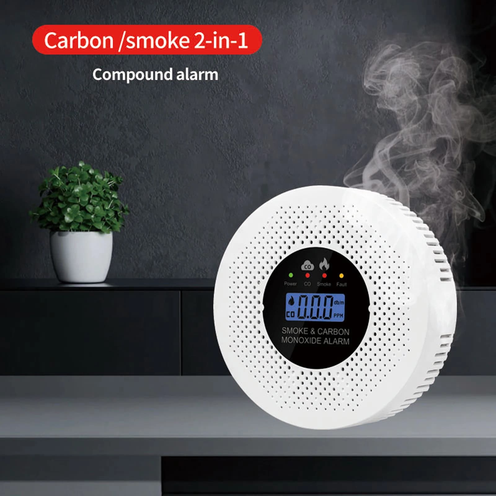 Smoke and Carbon Monoxide Detector Powered by Battery 2 in 1 Fire Alarm Smoke Detector for Home Office RV Hotel