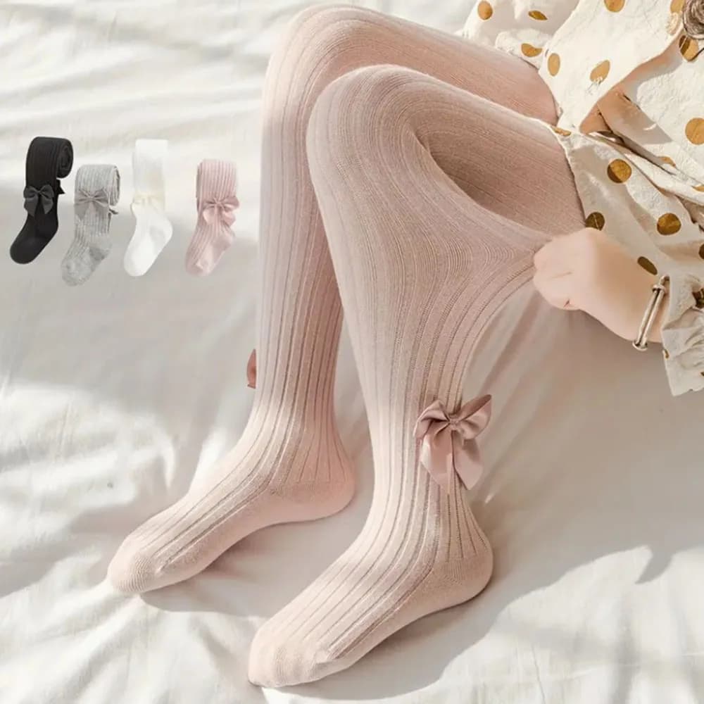 3 pcs socks leggings for kids cute girls bow decoration tights solid color for kids leggings thick socks socks pants