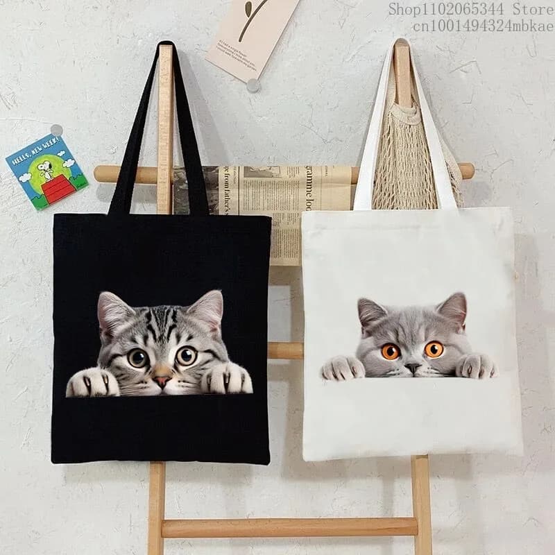 Women's Handbags with Animal Design Cat 3D Series Cat Fashion Bags for Shopping in Canvas Casual Handbag Fashion Student anime Y2K