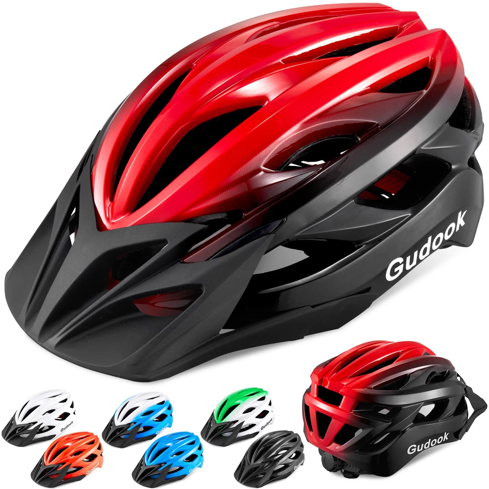 Bike helmet, bicycle helmet for men and women Adult cycling helmets on mountain road with detachable visor with dial adjustment