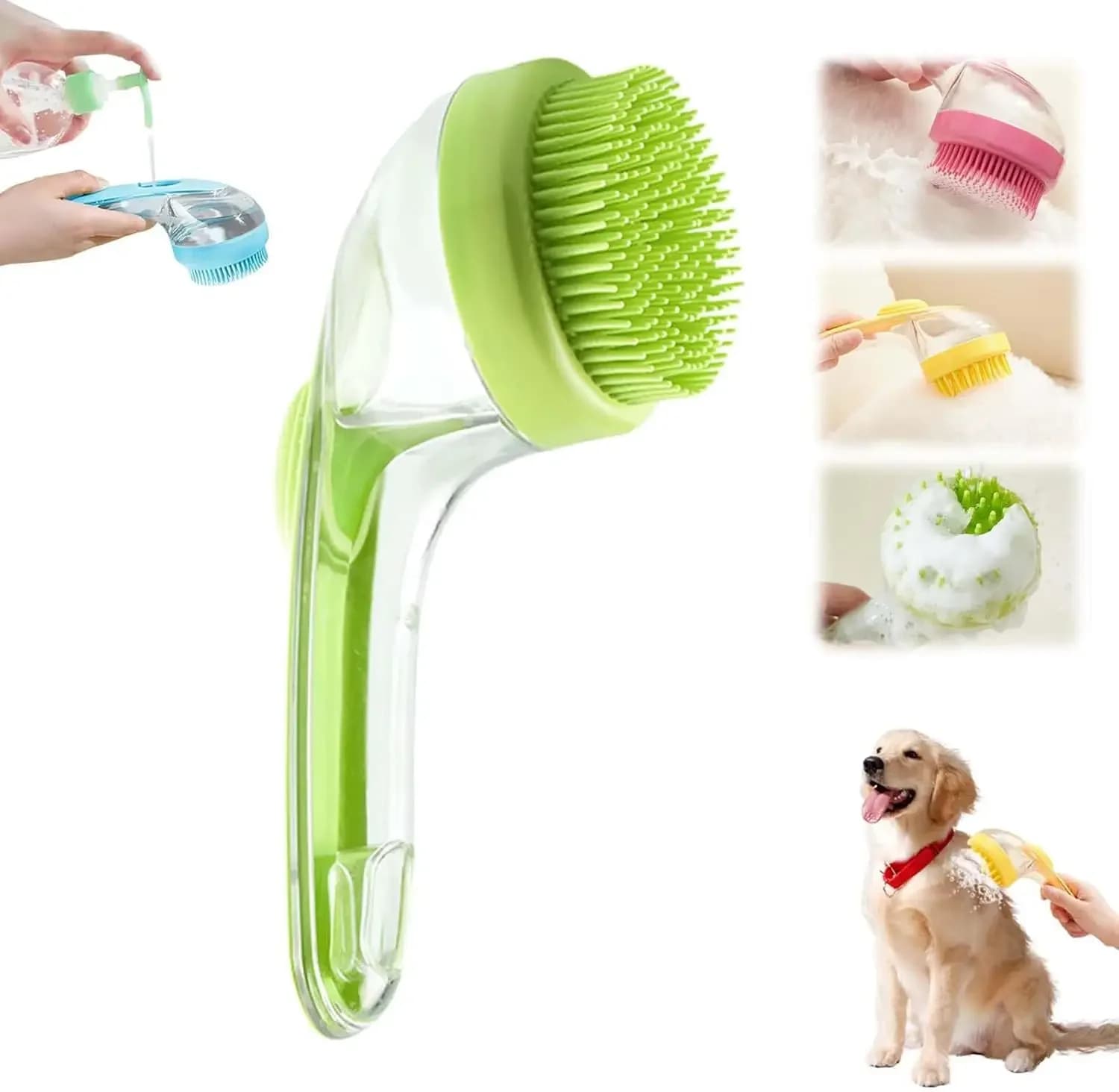 Spazzola per toelettatura animali domestici - Massaggiatore da bagno e creatore di bolle Lavatrice per zampe Spazzola da bagno Spazzola per shampoo per cani e gatti dai capelli lunghi/corti