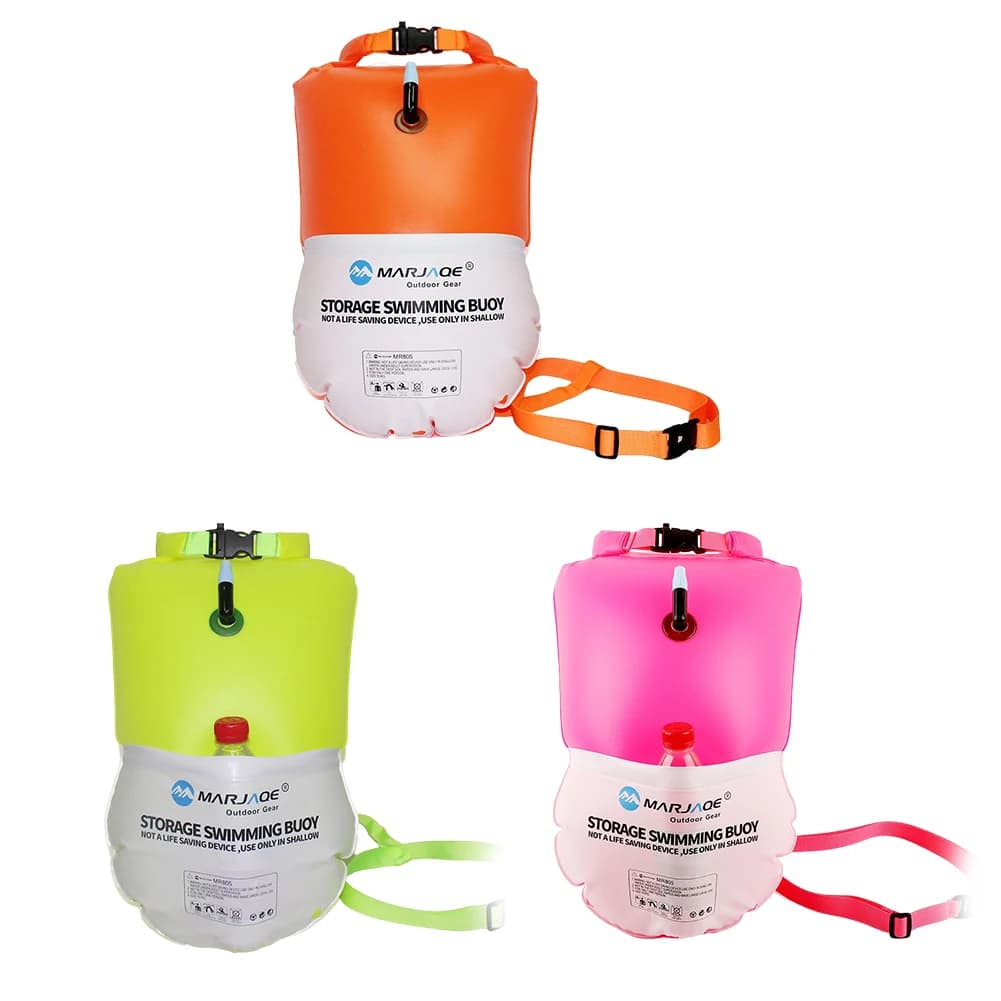 Inflatable Open Swimming Buoy Portable Clothing Wallet Storage for Rafting Snorkeling Diving 20L Swimming Water Sport Safety Bag