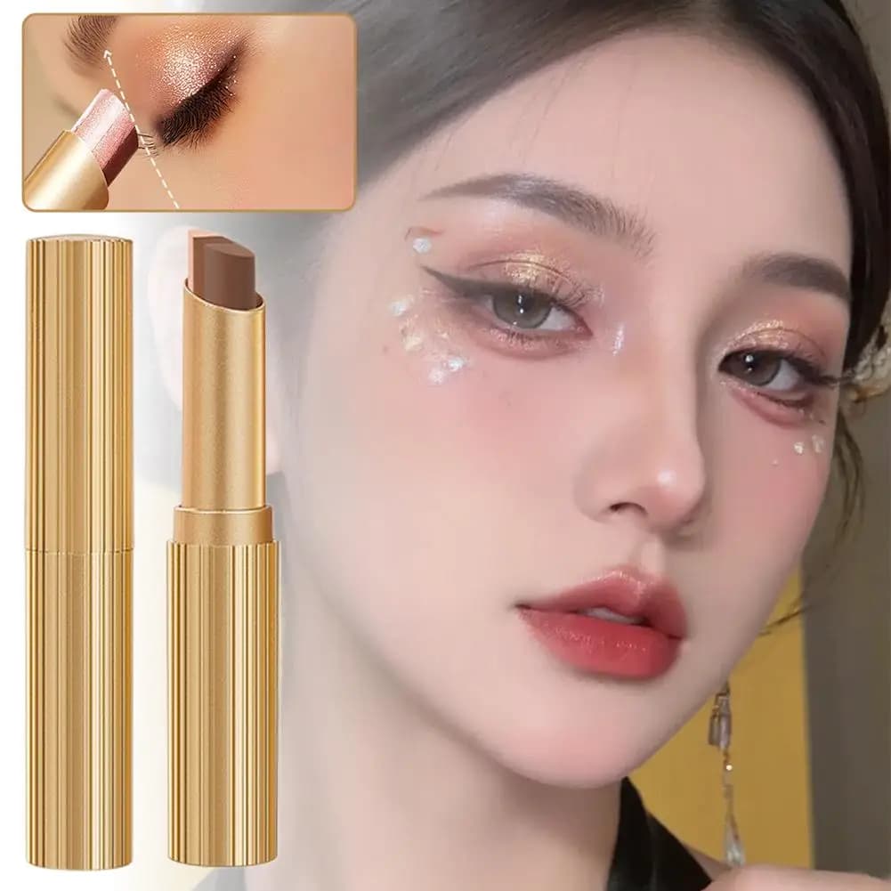 Stick Ombretto Sfumato a 3 Colori, Impermeabile, Resistente al Sudore, Lunga Durata, Trucco Occhi dalla Texture Cremosa e Setosa con Finiture Opache e Brillanti