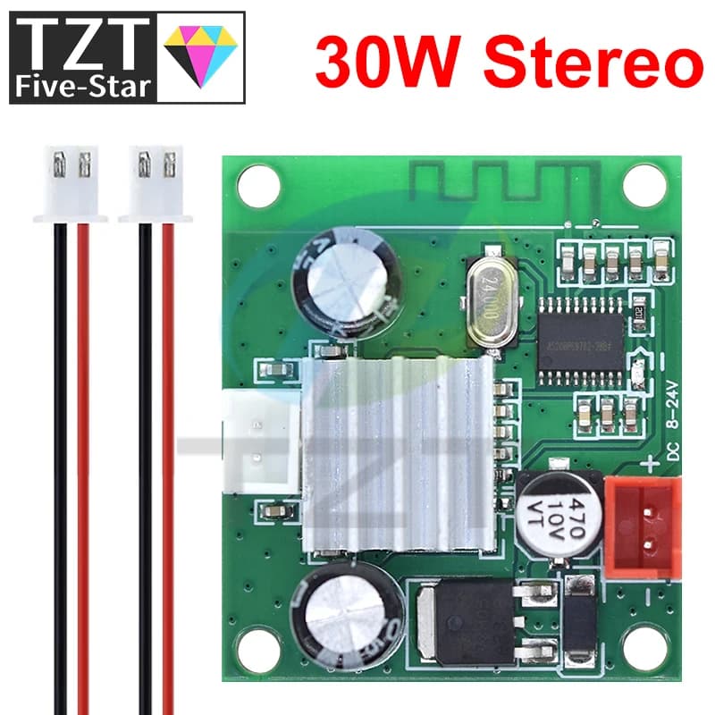 TZT Bluetooth 30W Amplificatore di potenza TWS Altoparlante Modulo audio Scheda Ricevitore audio Scheda amplificatore di potenza Bluetooth Stereo bidirezionale