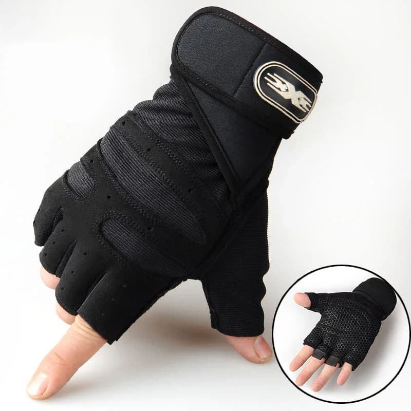 Men's and Women's Outdoor Sports Gloves, Polly Protection, Fitness, Gym, Cycling, Hiking, Boxing, Training, Without fingers