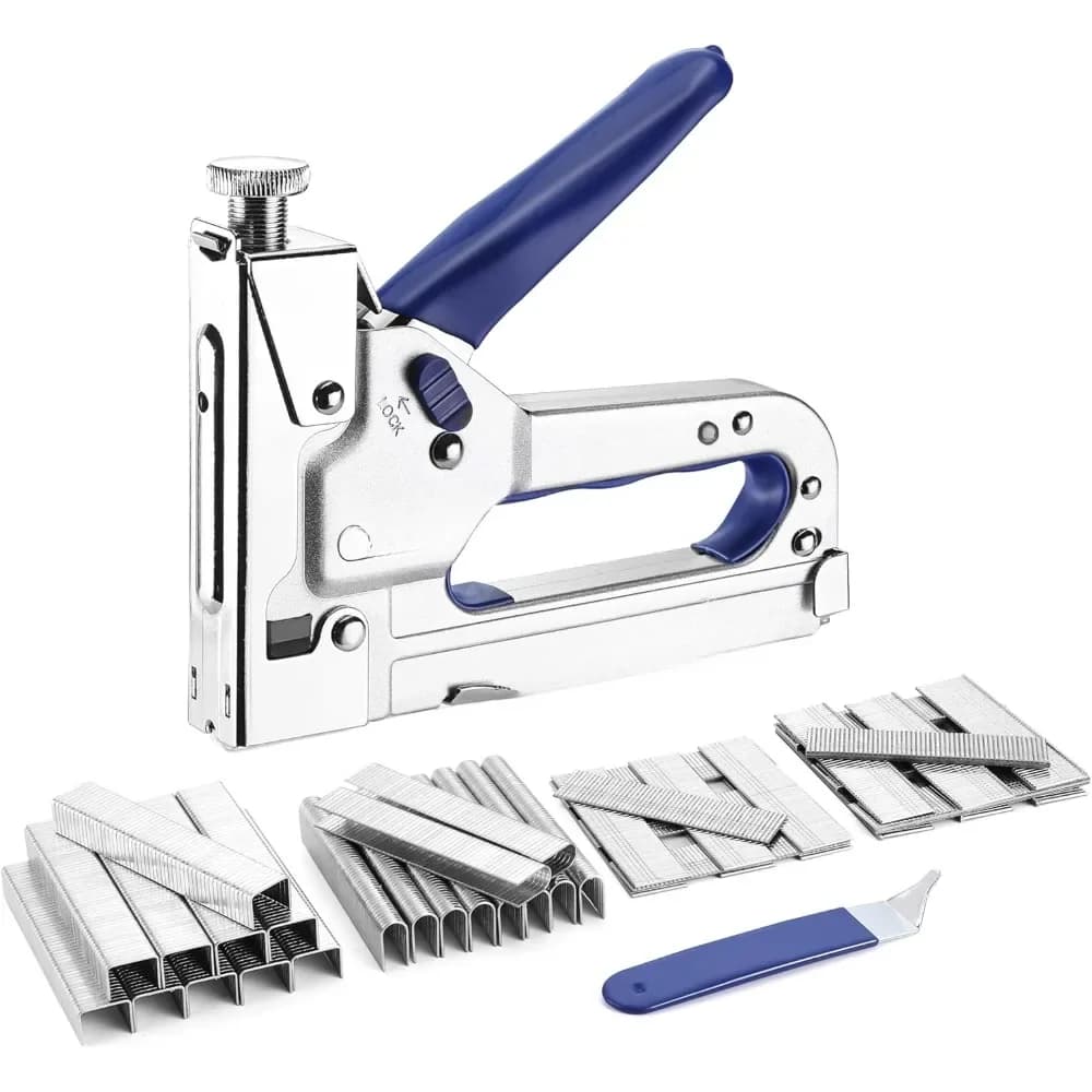 Pistola per punti metallici 4 in 1, punti metallici manuali da 2000 conteggi, pistola sparachiodi per cucitrice per tappezzeria per il fissaggio del materiale