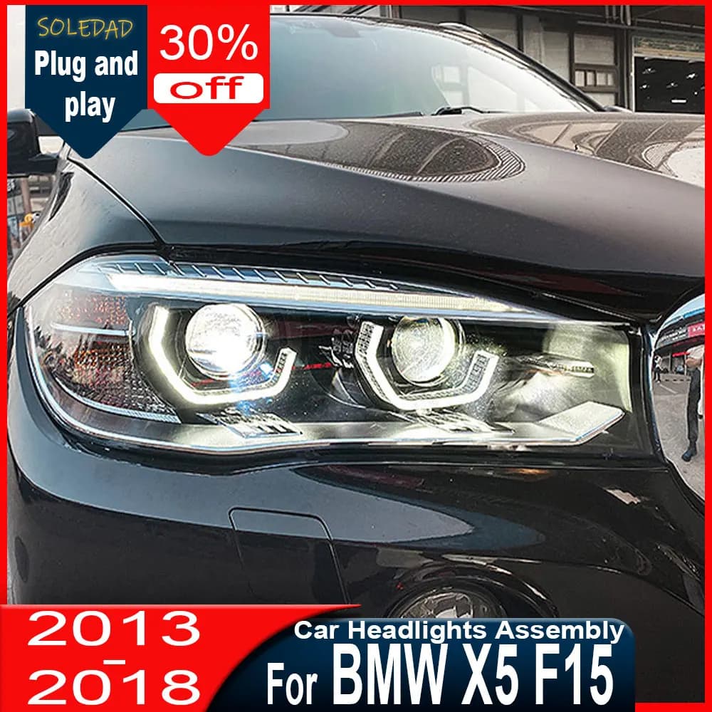 Fari per BMW X5 F15 X6 F16, Luci LED 2014-2018, Lampada F15 F16, Lente Proiettore DRL, Accessori Auto