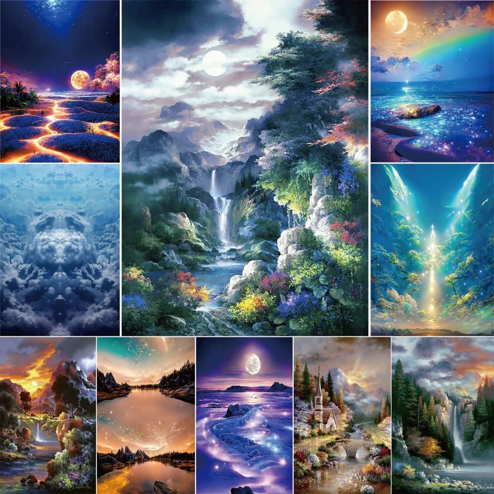 Paesaggio natura stampata tela punto croce Kit completo ricamo fai da te artigianato cucito artigianato contati ago diverso